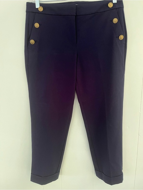 LOFT Pants - LOFT Devin Slim Navy Sailor Button Trouser Pants Size 10P